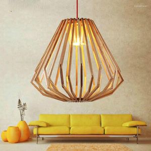Pendant Lamps Fashion Modern Light European Simple Wooden Cone Shape Wood Lamp Home Bedroom Lighting Decor Cafe