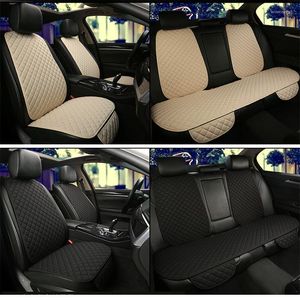 Bilstol täcker Universal Lin Cover Automobile Linen Ryggstöd Kudde Pad Mat för Auto Frab -bakre skyddare