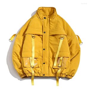 Men's Down Ribbons Coats Casual Man Waterproof Winter Jacket Men Fashion Thick Warm Parkas Outwear Windbreaker Clothing Streetwear