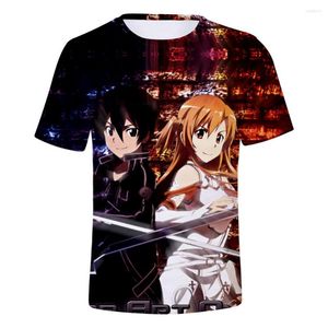 Camisetas masculinas sword arte online yuki asuna 3d camisetas homens tshirts camisetas curtas de manga curta sao kirito kirigaya kazuto engraçado tees de verão