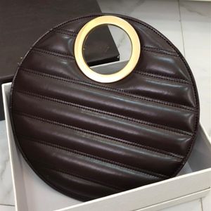 2021 Handbags Round Bread Bag Women Purse Litchi Pattern Cowhide Genuine Leather Woman Fashion Totes Purses Cake Bags Ridges355m