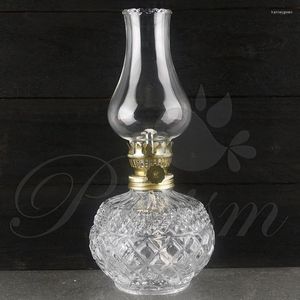 Table Lamps Vintage Kerosene Lamp Classic Country Style Colorful Glass Top Decoration Light Fireplace Nostalgia Night