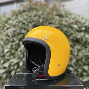 Kaski motocyklowe Helmetscocascos Klasyczny letni włókno szklane Lekki kask Jet 3/4 Otwarta twarz Casco de Moto