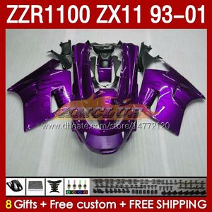 Körper für Kawasaki Ninja ZX-11 R ZZR-1100 ZX-11R ZZR1100 ZX 11 R 11R ZX11 R 1993 1994 1995 2000 2001 165NO.115 ZZR 1100 CC ZX11R 93 95 96 97 98 99 00 01 Fairpleflames-Kit