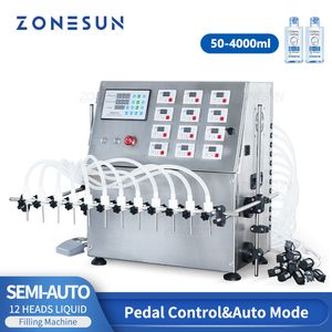 Zonesun ZS-DPYT12P Filling Machine Semi Automatic Juice Milk Water Bottle Liquid Filler