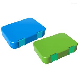 Conjuntos de utensílios de jantar Bento Caixa para crianças Contêiner de almoço à prova de vazamentos com 4/6 Compartimentos Salada Isolada Caixas Kid Adults School