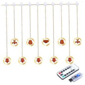 Strings LED Chinese Spring Festival String Light Warm White Lighting Remote Control Year Lamp For Living Room Home Party Decor