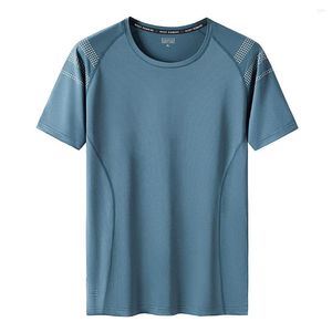 Men's T Shirts Quick-Dry GYM Sports Streetwear Fashion Oversized 7XL 8XL 9XL Shirt Blue White For 2023 Summer Short Sleeves Top Tees Tshirt