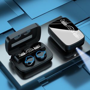 M9 Kablosuz Kulaklık TWS Stereo Bluetooth Kulaklık 2000mAH Güç Bankası Su Geçirmez Feneri Ayna BT 5.1 Kulaklık Oyun Kulaklıkları Perakende Kutusu