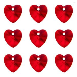 Anhänger Halsketten 100 Stücke Rote Farbe Facettierte Kristallglas Herz Perlen Hängende Anhänger Für Armband Halskette Ohrringe Schmuckherstellung