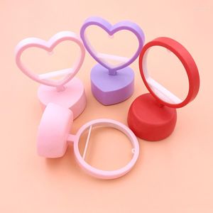 Night Lights Creative DIY Heart Shaped Ornaments Decorated With Girl Table Top Light Bedroom Bedside Lamp Luminous Toys