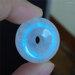 Anhänger-Halsketten, echte blaue Lichter, natürlicher Mondstein, Donut-Form, Charms, Aufhängungskristall