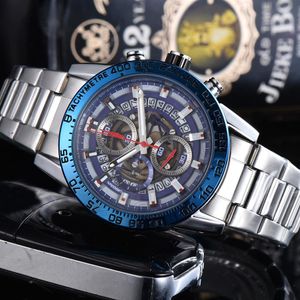 2-Men watch business fashion Reloj de lujo stainless steel multi-function quartz watches sports casual military Orologio di lusso 189d