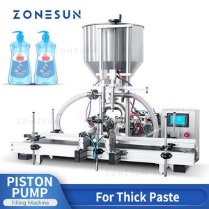 ZONESUN 自動ジャムソース充填機ハニーピーナッツバターボトル美容クリーム化粧品ペースト空気圧シリンダー ZS-DTGT2