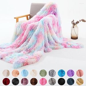 Filtar XC Ushio Super Soft Long Faux Fur Coral Fleece Filt varm Elegant mysig med fluffig Sherpa Throw Bed Soffa Gift