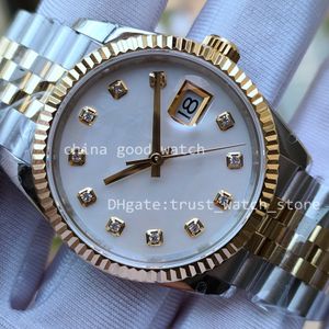 Super Watch Men's Two-tone Gold Steel Case Automatic Movement BP Factory 36MM Unisex Watches Mother Of Pearl Dial Bpf Jubilee Strap Wristmaps Sapphire gift Plastic Box