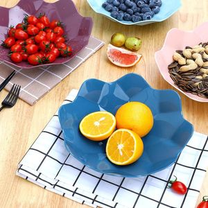 Plates Fruit Plate Home Living Room Plastic Flower Solid Storage Container Office Candy Snack Melon Seeds Nut Dried Bowl