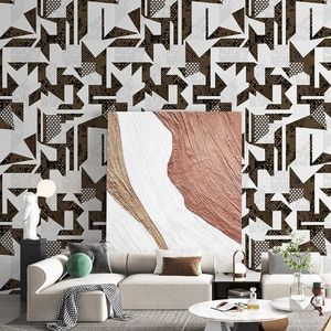 Wallpapers Nordic Style Geometric Mosaic Wallpaper Lattice For Bedroom Living Room Background Walls Abstract Papier Peint Mural 3d