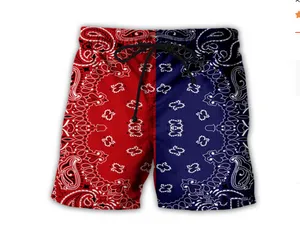 Hip Hop Sportwear Punk Casual Loose Track Pants Autumn Men Cool Print Blood Gang Bandana 3D Shorts 013