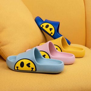 Slipper Children's Slippers Summer Lovely Smiling Face Boys and Girls Home Baby 2022 EVA Cool Slippers for Children T230302