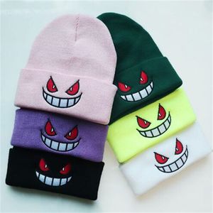 Caps Unisex Winter Outdoor Beanie for Child Knitted Gengar Hood Hat for Kids Casual Outside Halloween Hats GC1871