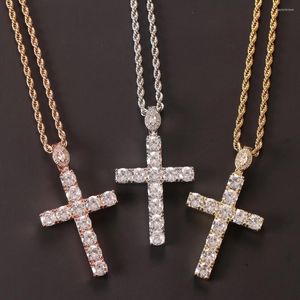 Anhänger Halsketten Hersteller Großhandel Verkauf Zirkon Kreuz Halskette Trend Persönlichkeit Männer Und Frauen Hip-hop Schmuck