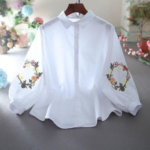 Etnik Giyim Vintage Nakış Gömlek Yaz Rahat Taze Taze Çok Yönlü Üstler Geleneksel Çince Kadınlar için 2023