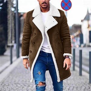 Herrenjacken Männer Winter Warme Jacke Blends Turndown-Ausschnitt Solide Langarm Lose Mode Oberbekleidung Softshell Winddichter Mantel Parka #40