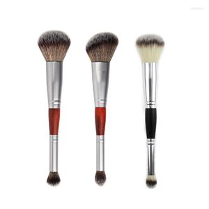 Makeup Brushes 1pc Double-head Brush Multi-function Tri-color Hair Eye Shadow Blush Loose Powder Beauty Tools