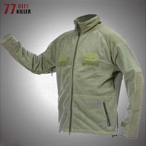 Utomhusjackor hoodies varm fleece jacka män taktisk militär stativ krage jackor höst vinter utomhus kappa manlig kausal förtjockna vindtät utkläder 0104