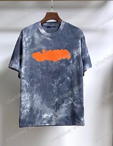 xinxinbuy Men designer Tee t shirt Paris tie dye shirts print jacquard short sleeve cotton women white black gray XS-2XL