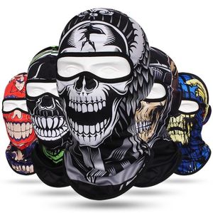 Outdoor Cycling Skull Maski Balaklavas kapelusz mężczyźni oddychający wchłanianie potu taktyczne CS CS pełna twarz maska ​​przeciw Airsoft Airsoft Cap Hood