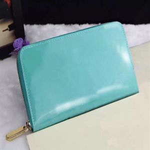 Hela patentl￤der Shinny Luxury Long Wallet Multicolor Fashion High Quality Original Box Coin Purse Women Man Classic Zippe325m