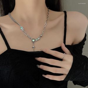 Pendant Necklaces Hip Hop Irregular Star Chain Necklace For Women Shiny Zircon Crystal Beads Asymmetric Cool Girl Choker Jewelry