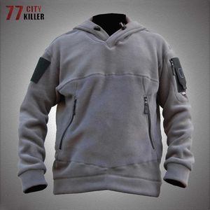 Giacche da esterno Felpe con cappuccio Calda giacca in pile antivento Uomo Giacche militari tattiche Autunno Inverno Cappotto TAD da esterno Colletto maschile Causale Slim Outwear 0104