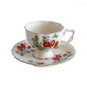 Cups Saucers Bone China Coffeware Sets Milk Tea Mugs & Ceramic Kitchen Dish 8/10 Inches Utensil Birthday Presents Wedding Gifts