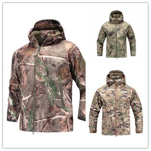 Giacche da esterno Felpe con cappuccio in pile Giacca da esterno impermeabile SoftShell Caccia giacca a vento da sci Cappotto da trekking pioggia campeggio pesca Abbigliamento tattico Uomo Donna 0104