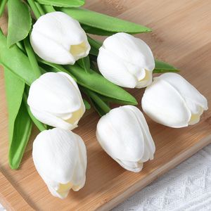 PU Tulip Artificial Flower Home Living Room Spring Wreath Bouquet Center Wedding Table Decoration