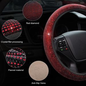 Steering Wheel Covers 37-39cm Universal Car Cover For Woman Girls Auto Interior Bling Pink Decoration Accessories Women Girl