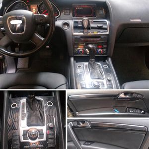 Para audi q7 2005-2019 painel de controle central interior maçaneta da porta 3d 5d fibra de carbono adesivos decalques estilo do carro accessorie290k