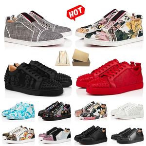 Designer With box Loafers Rivets Casual shoe low christians sneakers for mens women Fashion cut leather splike vintage Glitter Flat luxury Trainers Big Size 13