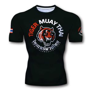 Magliette maschile camicia compressa con abbigliamento sportivo da uomo tiger tigre t-shirt shirt fusticamio che corre in palestra di abbigliamento palestra sh t230103