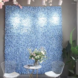 Dekorativa blommor 6st/Lot Flower Row Artificial Silk Hydrangea 3D Wall Wedding Backdrop Decoration Stage 40 60cm