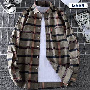 Mäns casual skjortor Bomull Flanell Men's Plaid Shirt Slim Fit Spring Autumn Mane Märke Långärmad mjuk bekväm 5xl