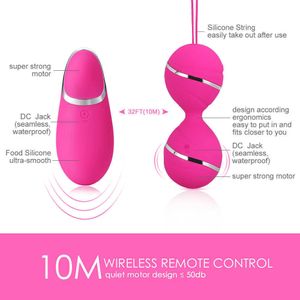 Güzellik Ürünleri 7 Hızlı Uzaktan Kuman Kegel Ball Vajinal Sıkı Egzersiz Titreşimli Yumurtalar Geyşa Ben Wa S Çift Vibratör Kadınlar İçin Seksi Oyuncak
