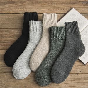 Herrensocken Sion 5 Paar Weihnachten Bambus Winter verdicken warm gestreift Wolle Casual Calcetines Hombre