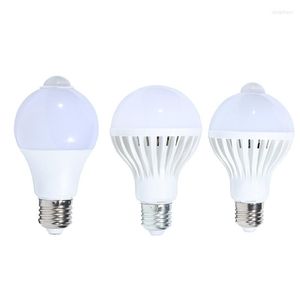 Żarówki LED 9w 12w 15w 18w Lampa czujnika ruchu pir AC 110V 220V E27 Oszczędzanie energii Auto inteligentne podczerwień Body Bezpieczeństwo