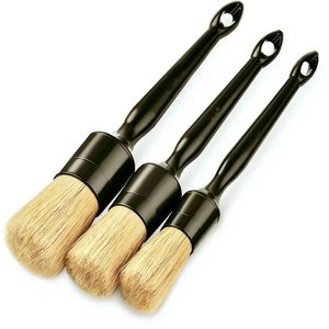 3 PCS Car Exterior Interior Detail Brush Boar Hair Bristle Brushes for Car Cleaning Auto Detail Tools Dashboard Cleaning Brush