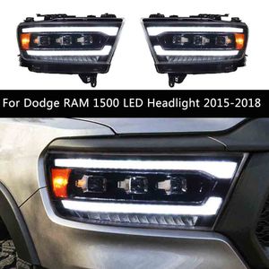 Car Headlights Assembly Dynamic Streamer Turn Signal Indicator For Dodge RAM 1500 LED Headlight Daytime Running Lights