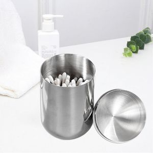 Storage Boxes Deep Cavity Corrosion-resistant Dust-proof Lidded Stainless Steel Cotton Bud Q-tip Holder Swab Container For Daily Use